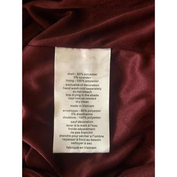 DB Studio Bodycon Dress Womens Size 4 Burgundy One Shoulder Knee Length Dress - Picture 11 of 14